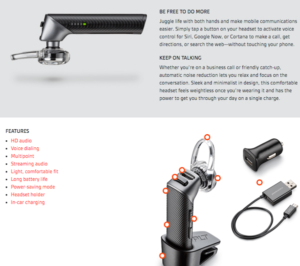 Tai nghe bluetooth Plantronics Explorer 110 màu đen